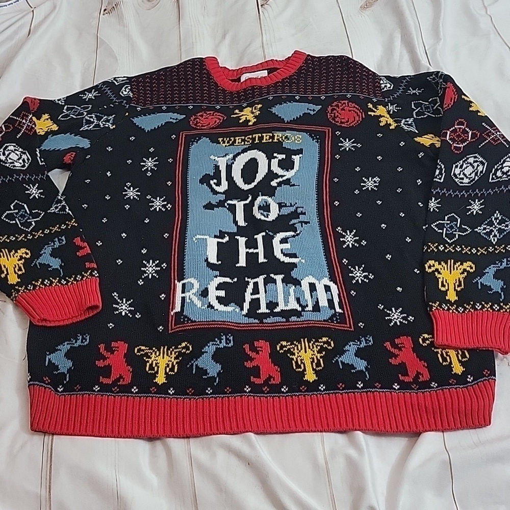 HBO Game Of Thrones Joy To The Realm Holiday Christmas Sweater size XL